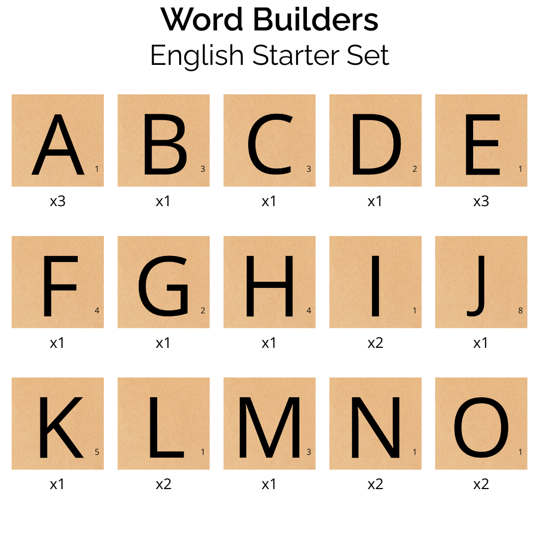 Alphabet Tile Magnets | Word Builders - English Starter Set
